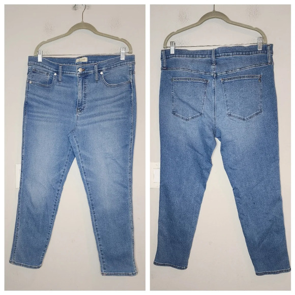 Madewell Mid-Rise Stovepipe Jeans stretch denim women's size 32 or 14. - Picture 3 of 16